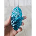 Vintage radko shiny Brite pinecone blue snowflake glitter glass ornament Xmas tr