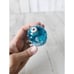 Vintage radko shiny Brite pinecone blue snowflake glitter glass ornament Xmas tr