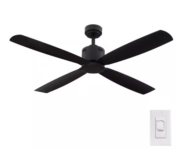 Home Decorators Collection Kitteridge 52 in. Indoor Matte Black Ceiling Fan