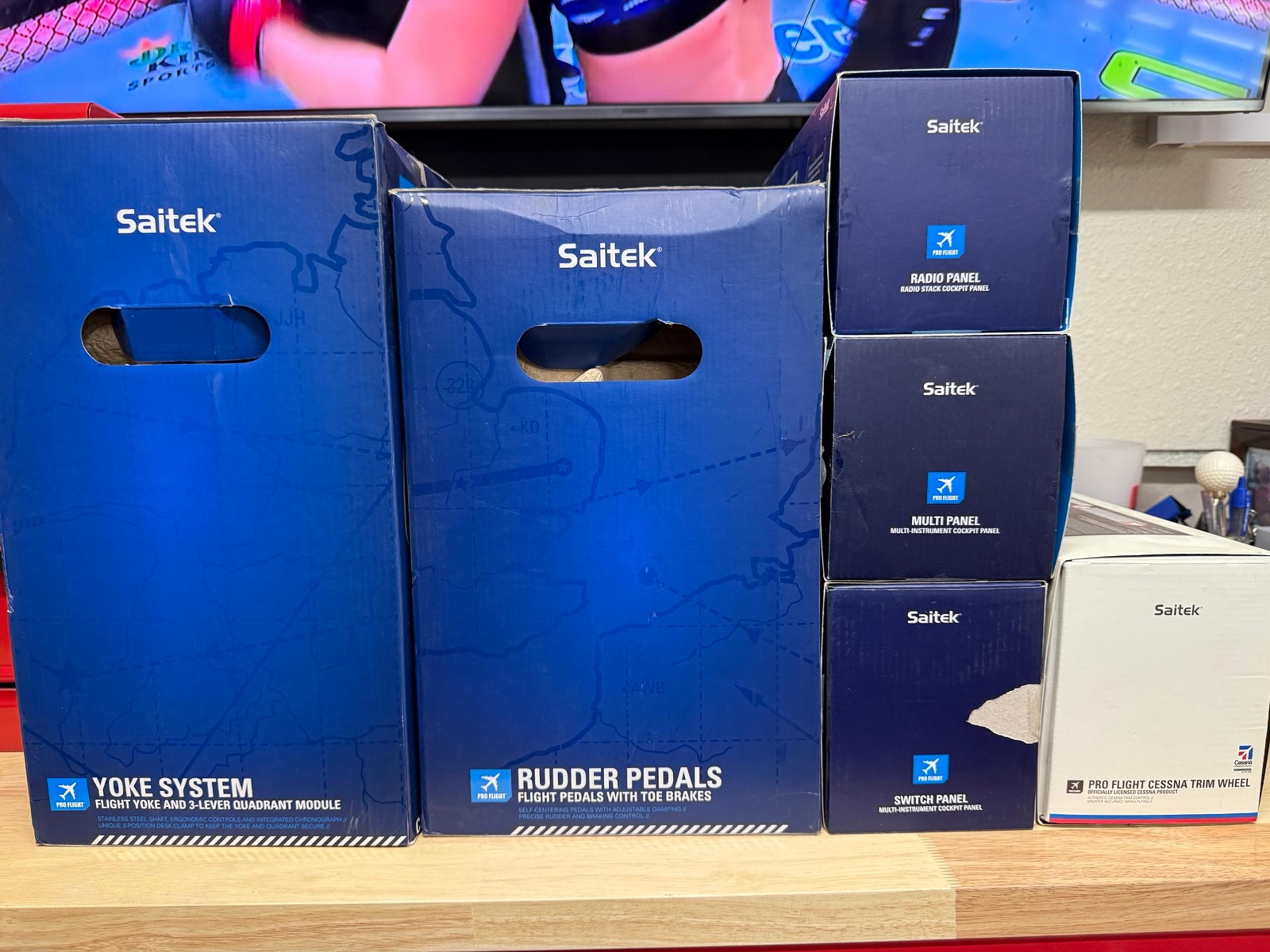 Logitech G Saitek Pro flight complete system including Cessna trim wheel