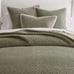 Pottery Barn Cross Stitch Eucalyptus Velvet Quilted Shams Euro & Standard *****