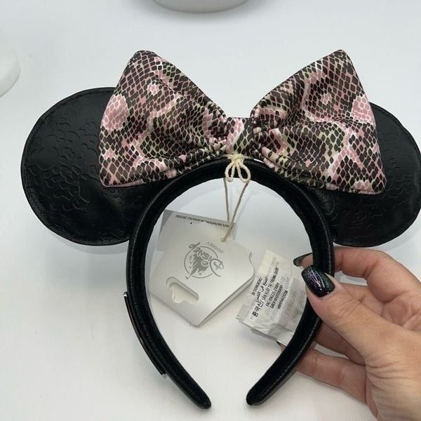 Disney Loungefly Animal Kingdom Faux Snake and Leather Minnie Ears
