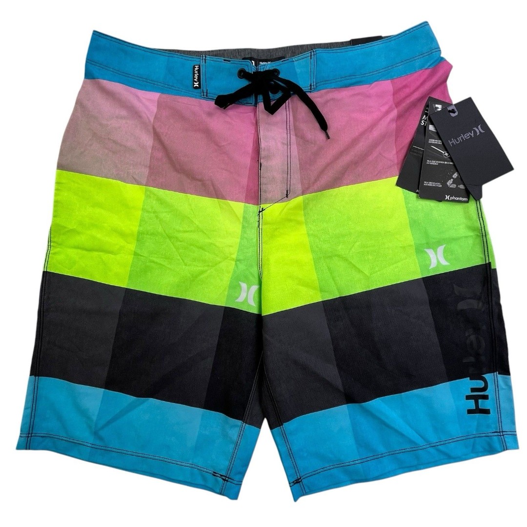 Hurley Phantom Kings Road Boardshort Swim Trunks 31 Colorful Plaid Surf 20”