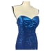 La Femme sequined blue mini formal dress sweetheart neckline ruched