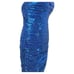 La Femme sequined blue mini formal dress sweetheart neckline ruched