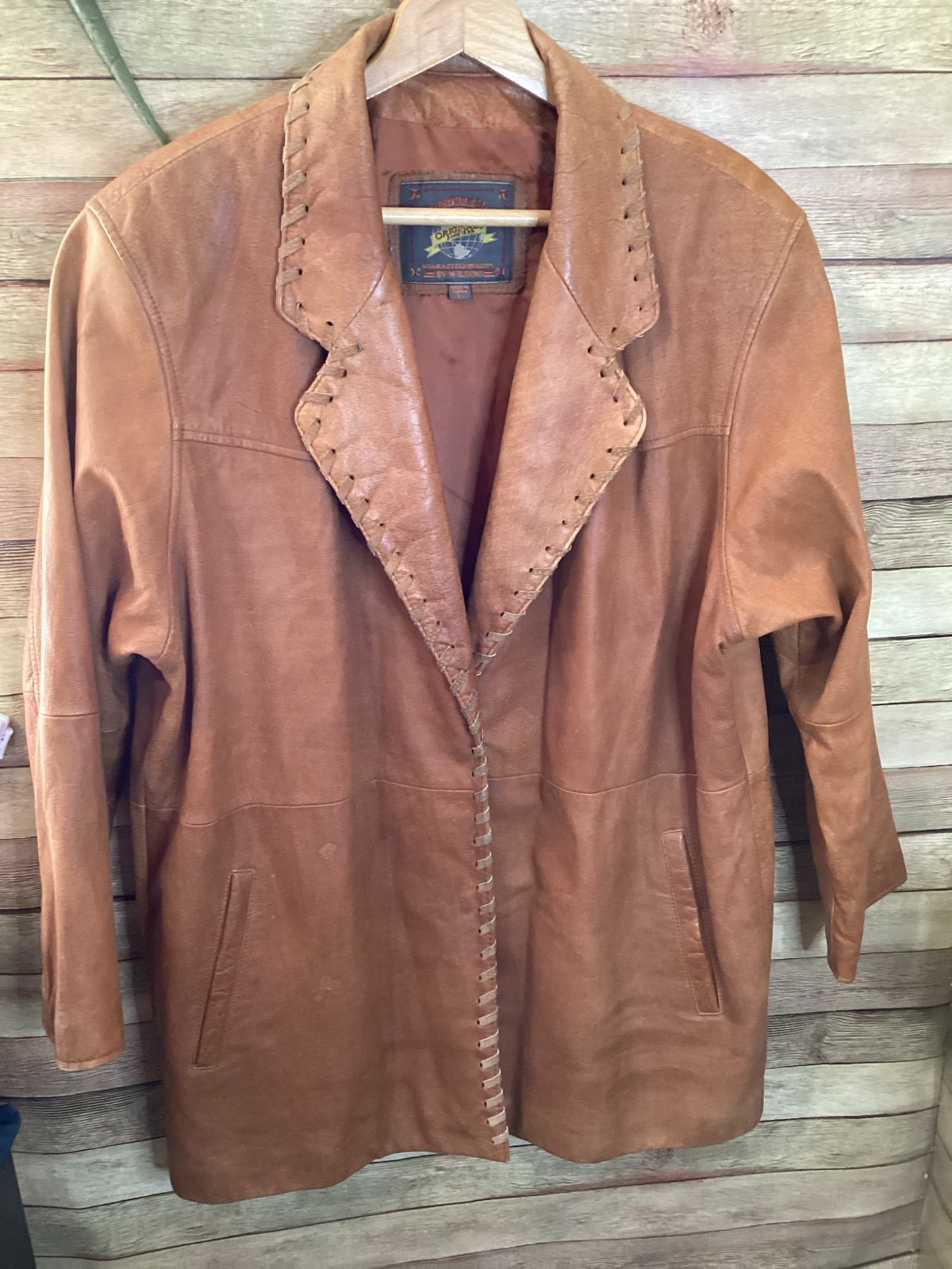 Adventure Bound 100% Leather Brown Jacket Size Large
