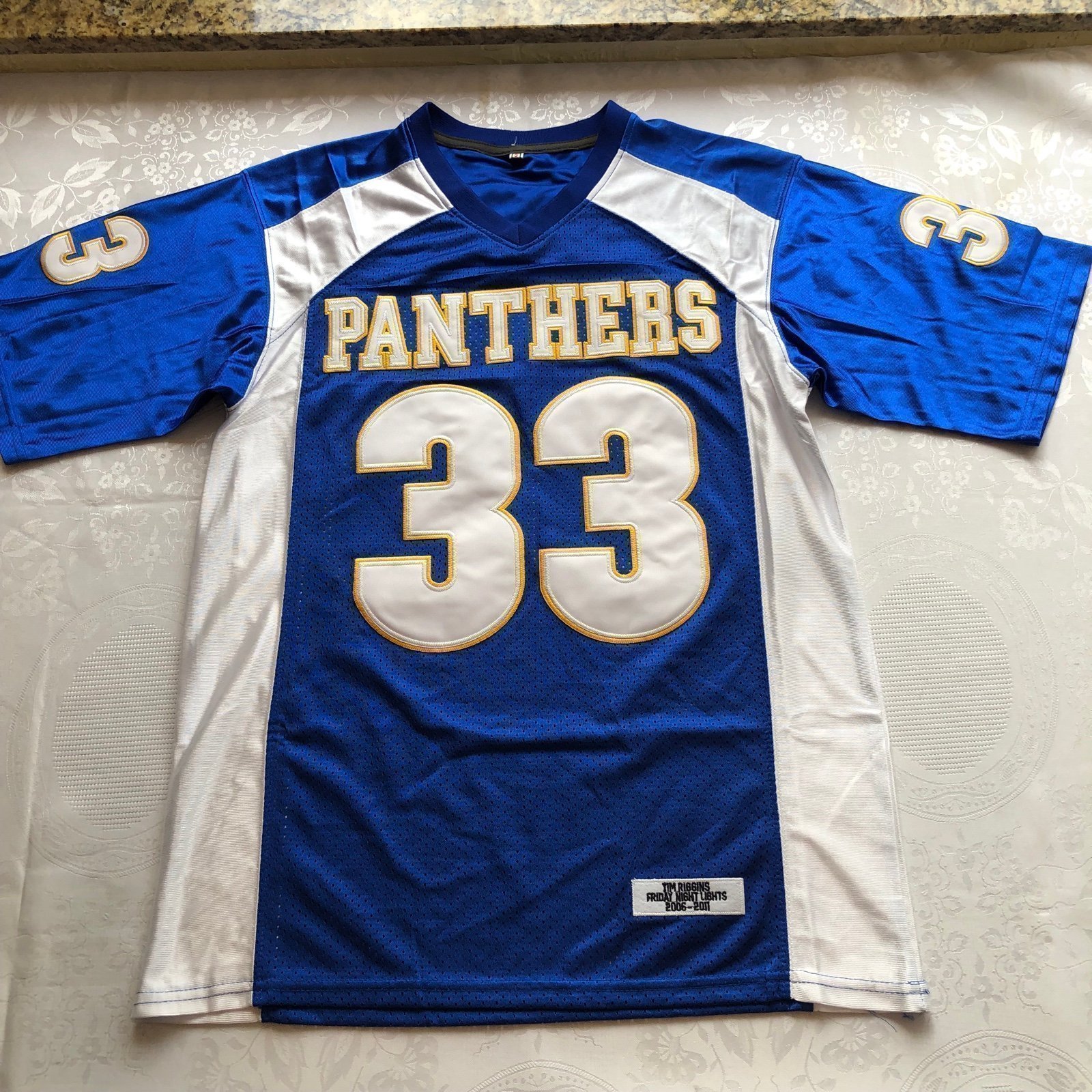 Men’s Size S Friday Night Lights Tim RIGGINS Blue Jersey # 33 American Football