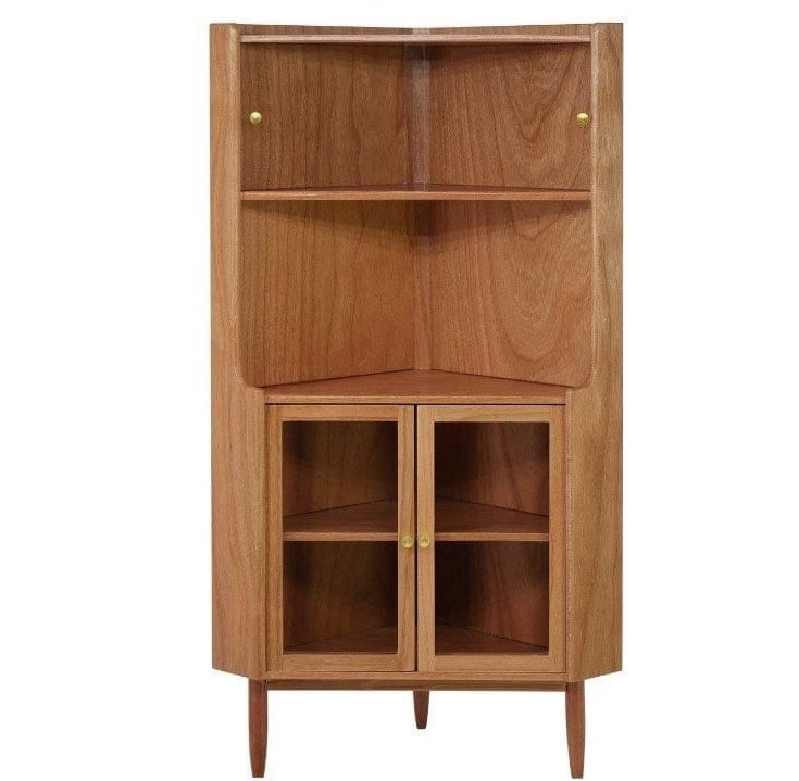 1/6 Dollhouse miniature Corner Cabinet with open shelf