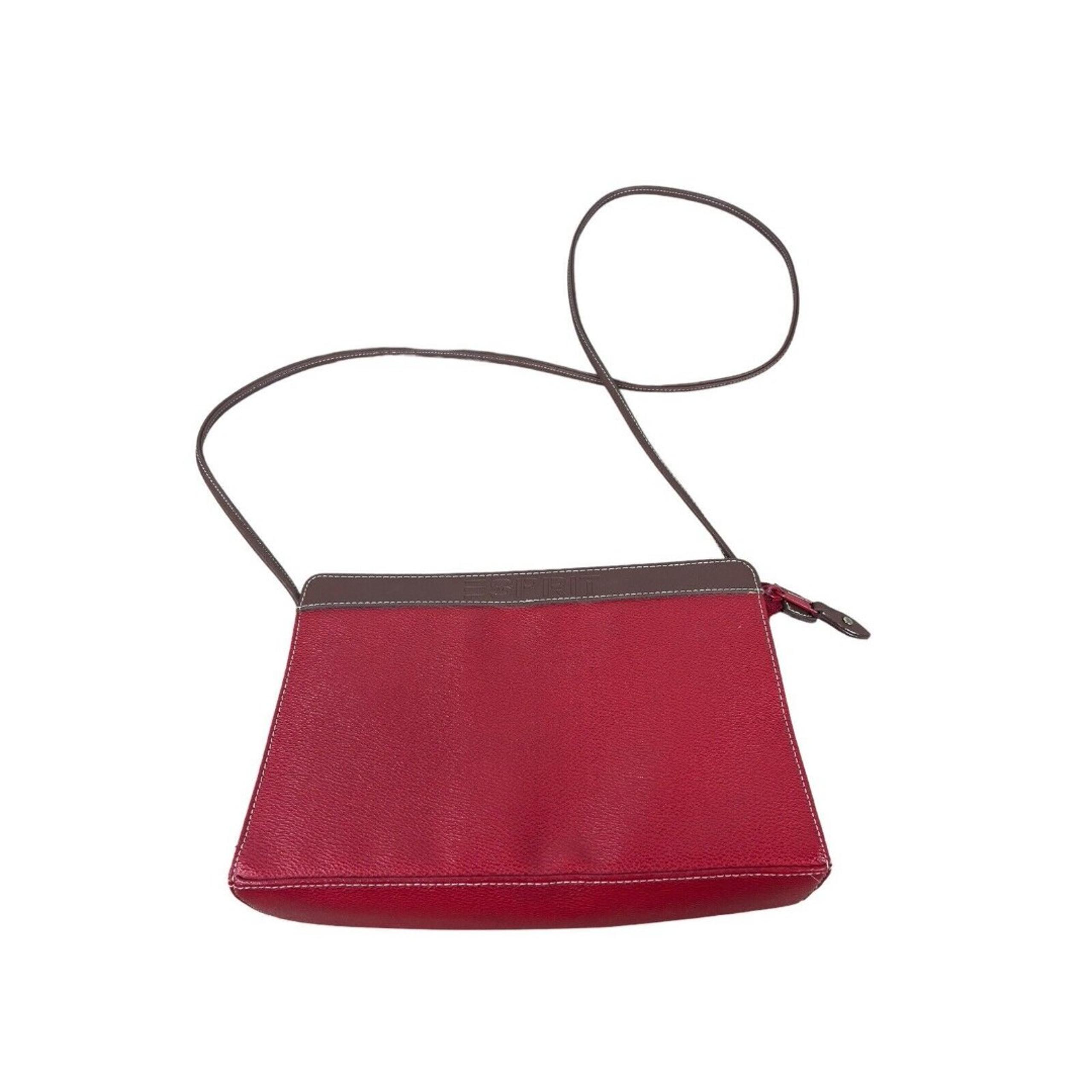 Espirit Vinyl Red 90s Shoulder Crossbody Tan Strap Bag Purse