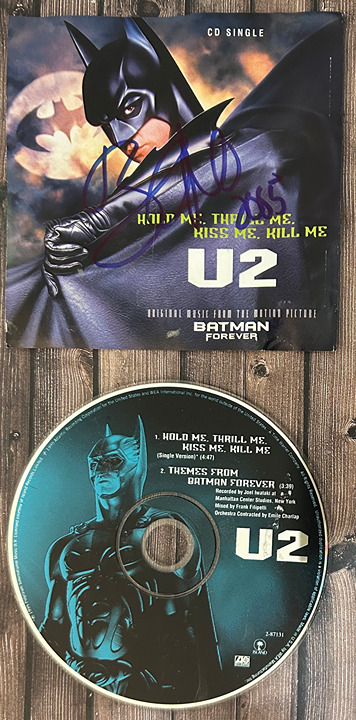 U2 Hold Me Thrill Me Kiss Me Kill Me Signed CD Bono Batman Forever Autographed