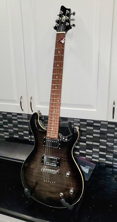 IYV 6 String IP-350 TBK PRS Solid-Body Electric Guitar, Trans Black
