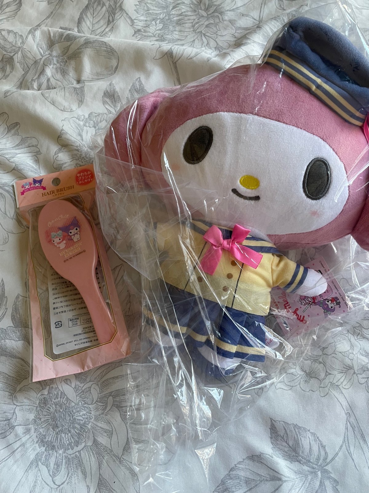 My Melody School Uniform Plush and Brush
