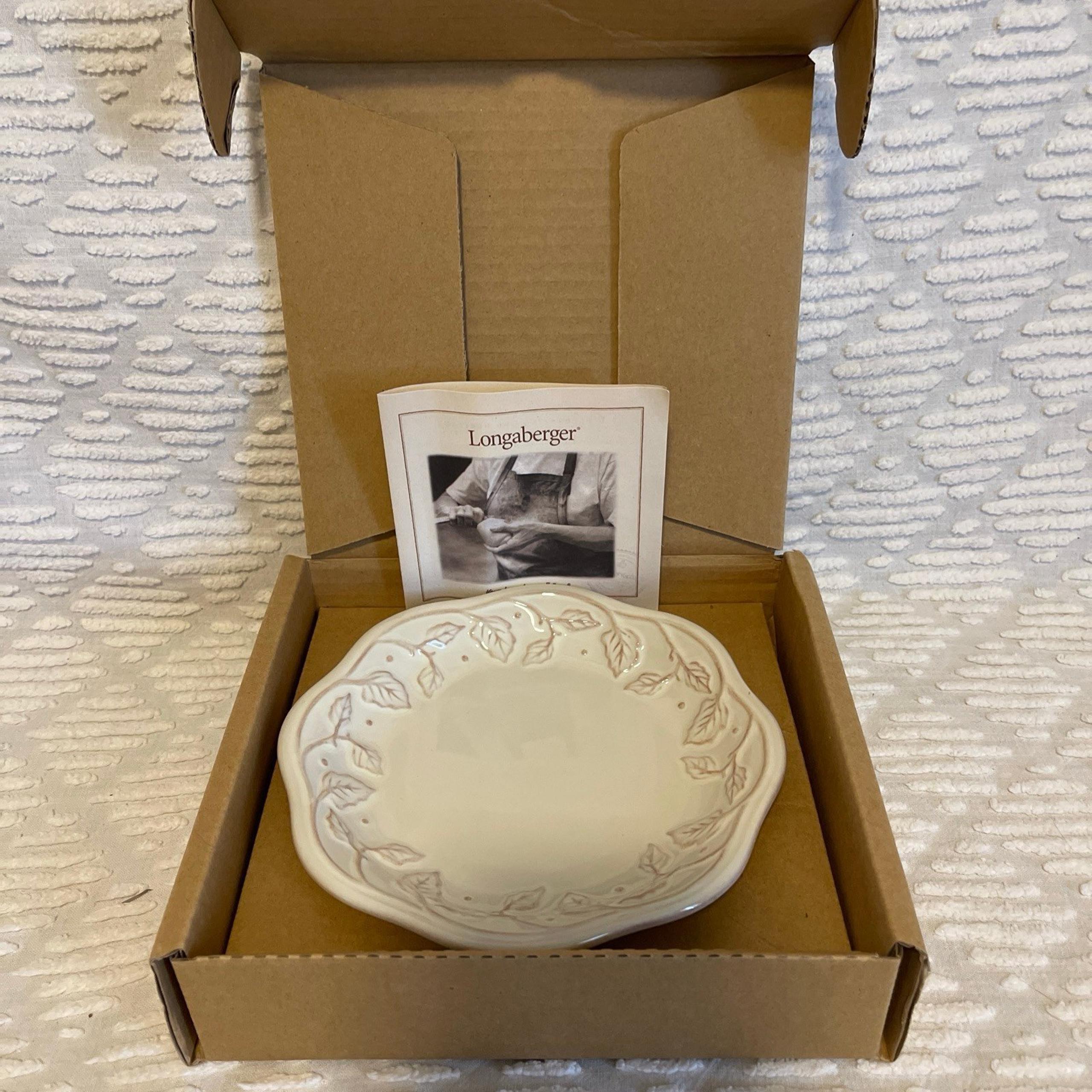 Longaberger Vintage Vine Candle Holder Plate - Cream  #71348 -  New in Original