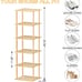 Bamboo Shoe Rack - Vertical Shoe Rack for Small Spaces,