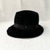 Helen Kaminski Australia Black Rabbit Fur Felt Ribbon Trim Fedora Classic Hat OS