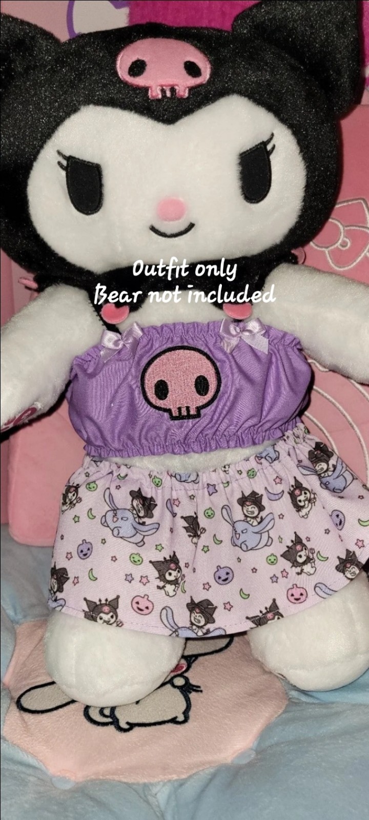 Purple Kuromi Build a Bear Custom Outfit Top and Skirt Sanrio Hello Kitty