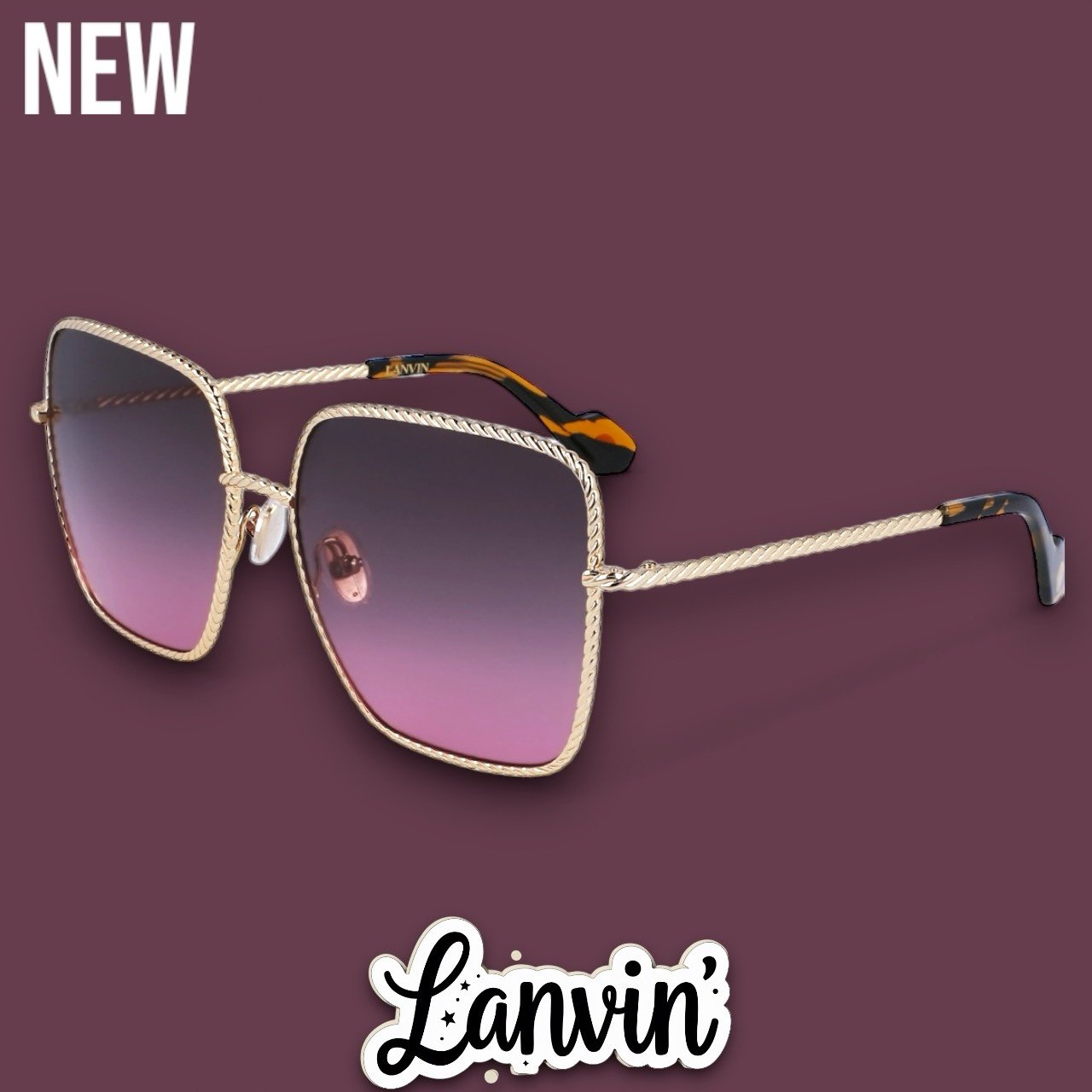 New Lanvin Babe 59mm Gradient Square Sunglasses