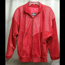 Comint Red Suede Leather Bomber Jacket Vintage Argentina