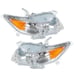 Left & Right Headlights Camry Sedan Chrome Clear Reflector
