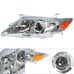 Left & Right Headlights Camry Sedan Chrome Clear Reflector