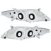 Left & Right Headlights Camry Sedan Chrome Clear Reflector