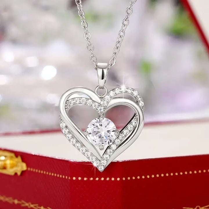 14K White Gold Womens 1ct Diamond Heart Pendant Necklace 14 Karat New Jewelry