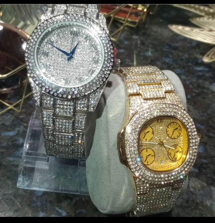 Two lab diamond watch set combination Austrian heavy