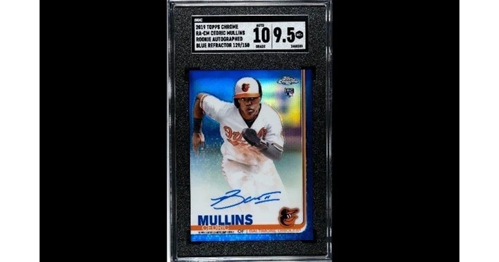 Cedric Mullins Rookie Auto 2019 Topps Chrome #RA-CM Blue Refractor /150 SGC 9.5