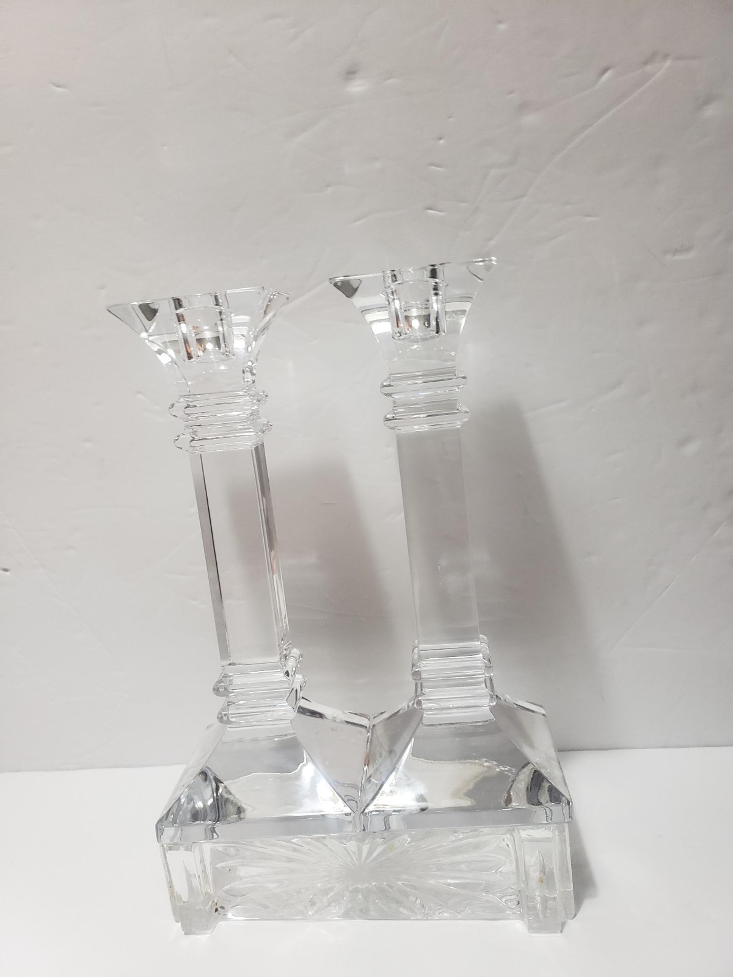 Set Of 2 MARQUIS By WATERFORD Treviso Candlestick  Holders 8"