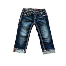 Rock Revival Jeans Kelly Crop Jeans Capri Cropped Size 27