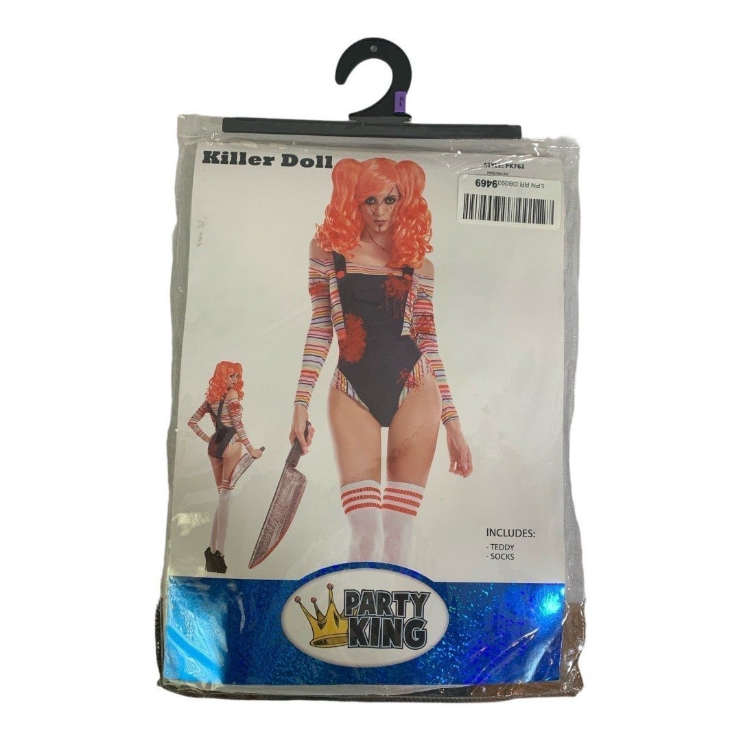 Sexy Party King Killer Doll Chucky Bloody Bodysuit Costume PK762 Teddy Socks XL