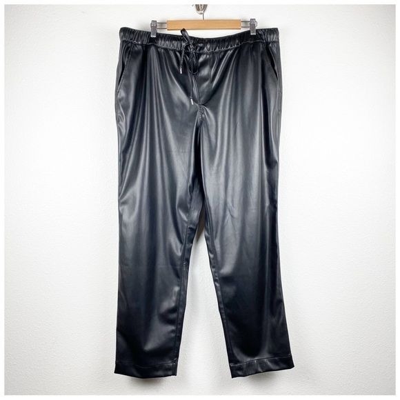 NWT WildFang Empower Vegan Leather Drawstring Pants Size XXL