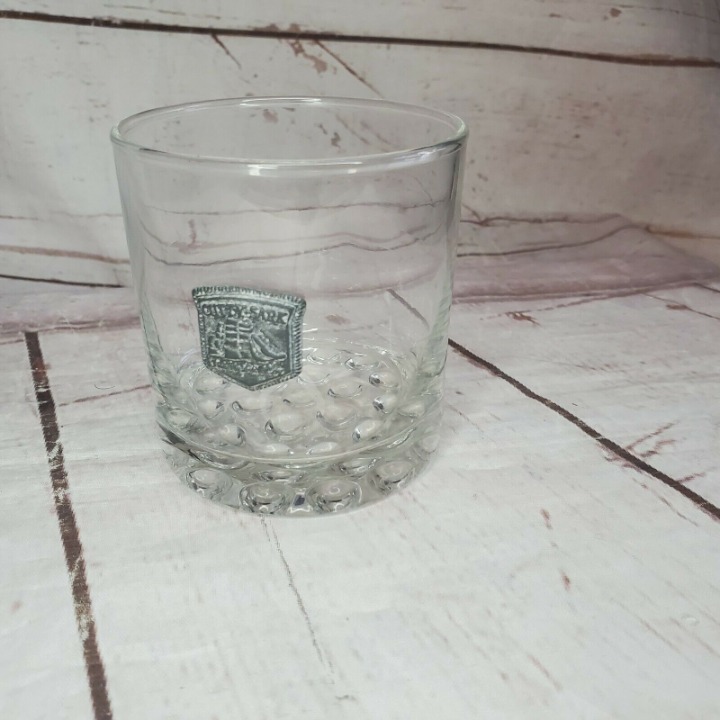 Cutty Sark The Real McCoy Whiskey Glass – Pewter Emblem with Glass Ball Bottom