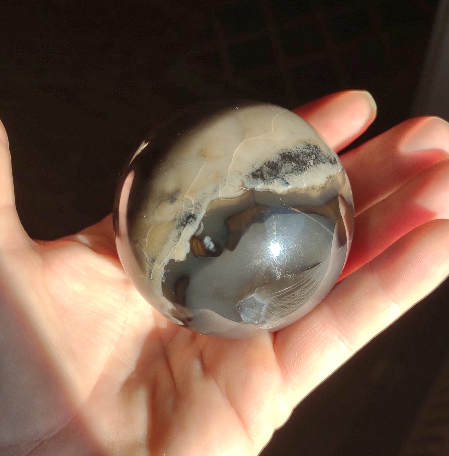 Volcano agate sphere