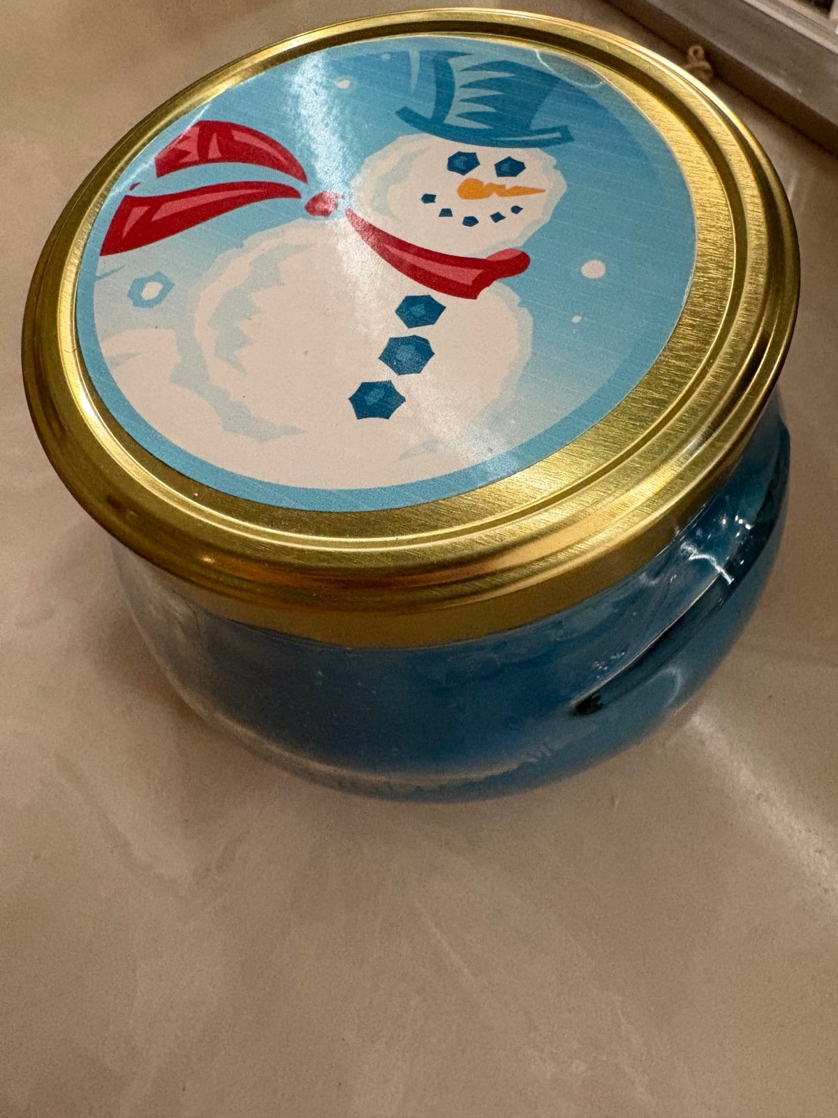 Blue wick candles Jack Frost blue glitter candle