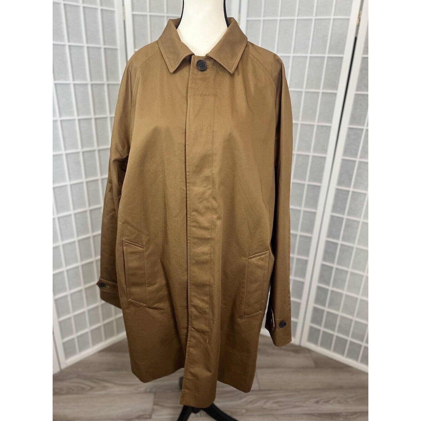 170 Banana Republic Jacket Car Coat Men’s Large Brown Water Resistant Trench