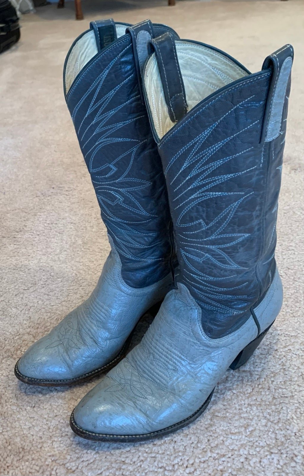 Ladies Dan Post two tone grey Cowboy Boots sz 7 1/2