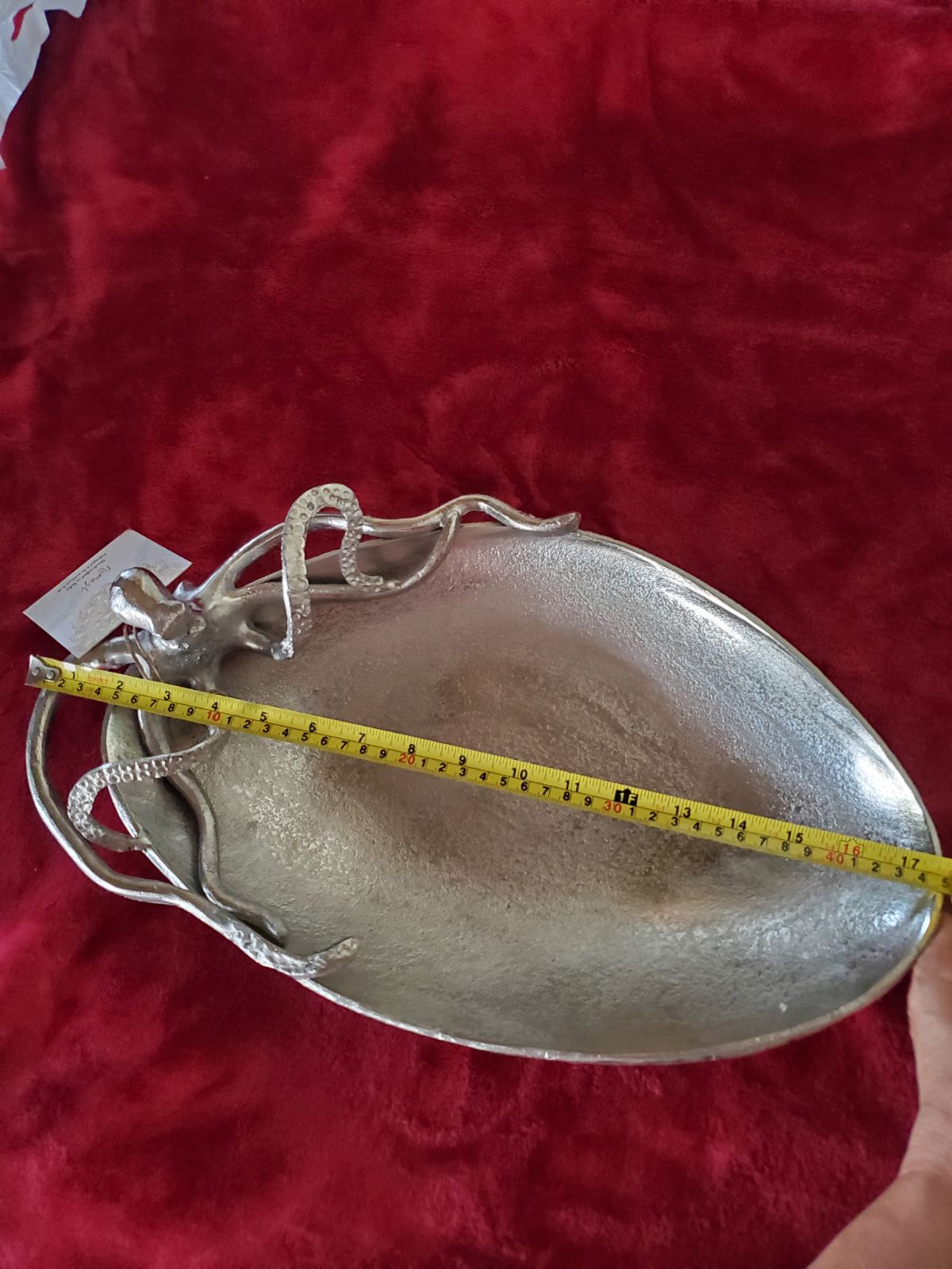 Silver metal octopus serving tray / bowl