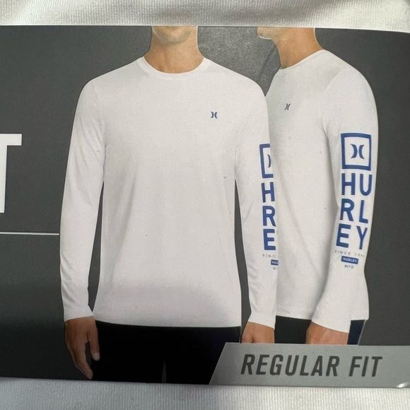 Hurley White Sunny Side Hybird Stretch Long Sleeve Sunshirt UPF 50+ Size XXL