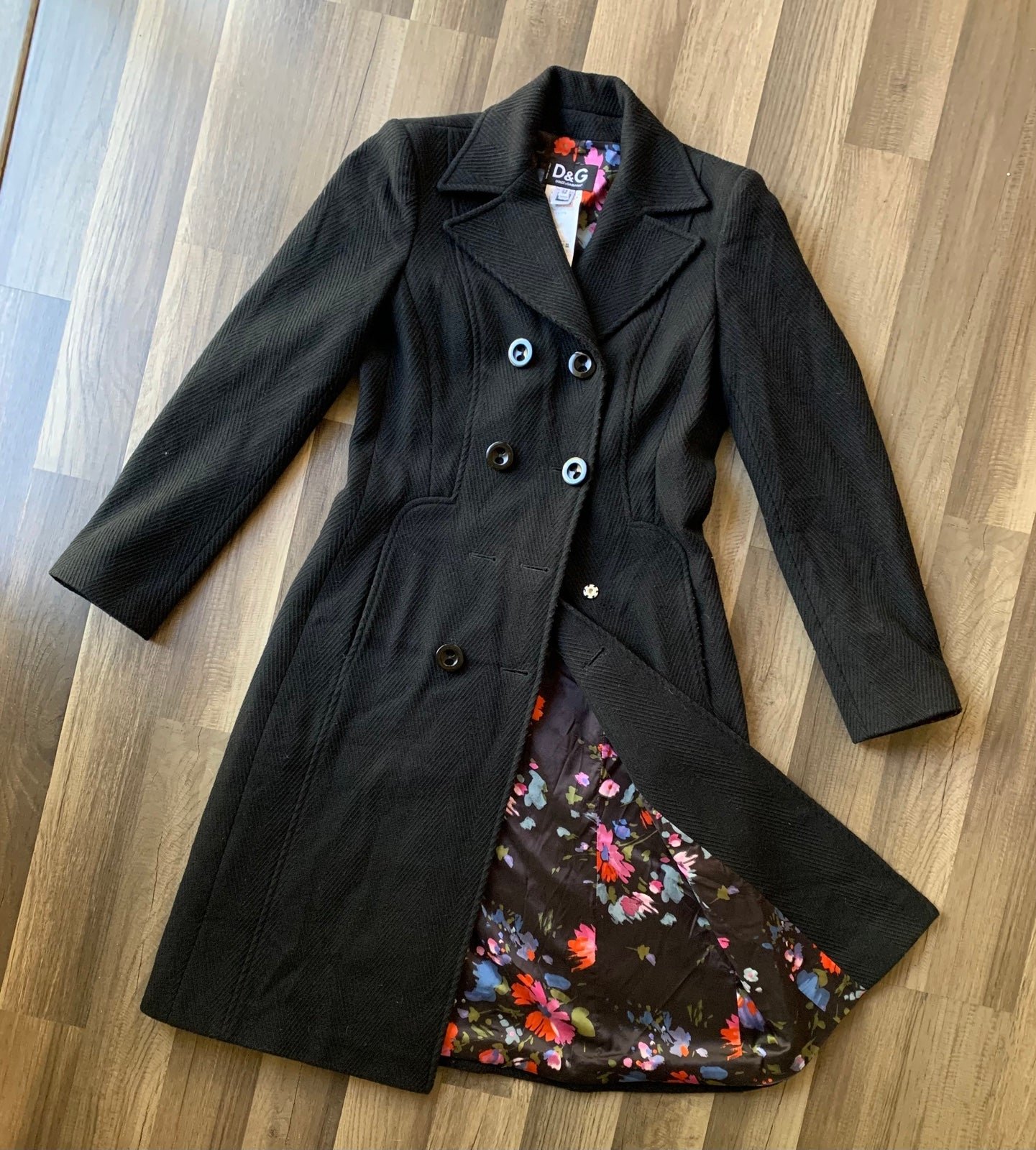 Dolce Gabbana Wool Coat Black Women’s 38 Italy (missing Buttons?) Ittierre Spa