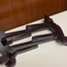 Vintage Chinese solid cherry-brown wooden folding tray holder base