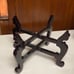 Vintage Chinese solid cherry-brown wooden folding tray holder base