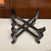 Vintage Chinese solid cherry-brown wooden folding tray holder base