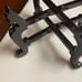 Vintage Chinese solid cherry-brown wooden folding tray holder base