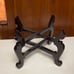 Vintage Chinese solid cherry-brown wooden folding tray holder base