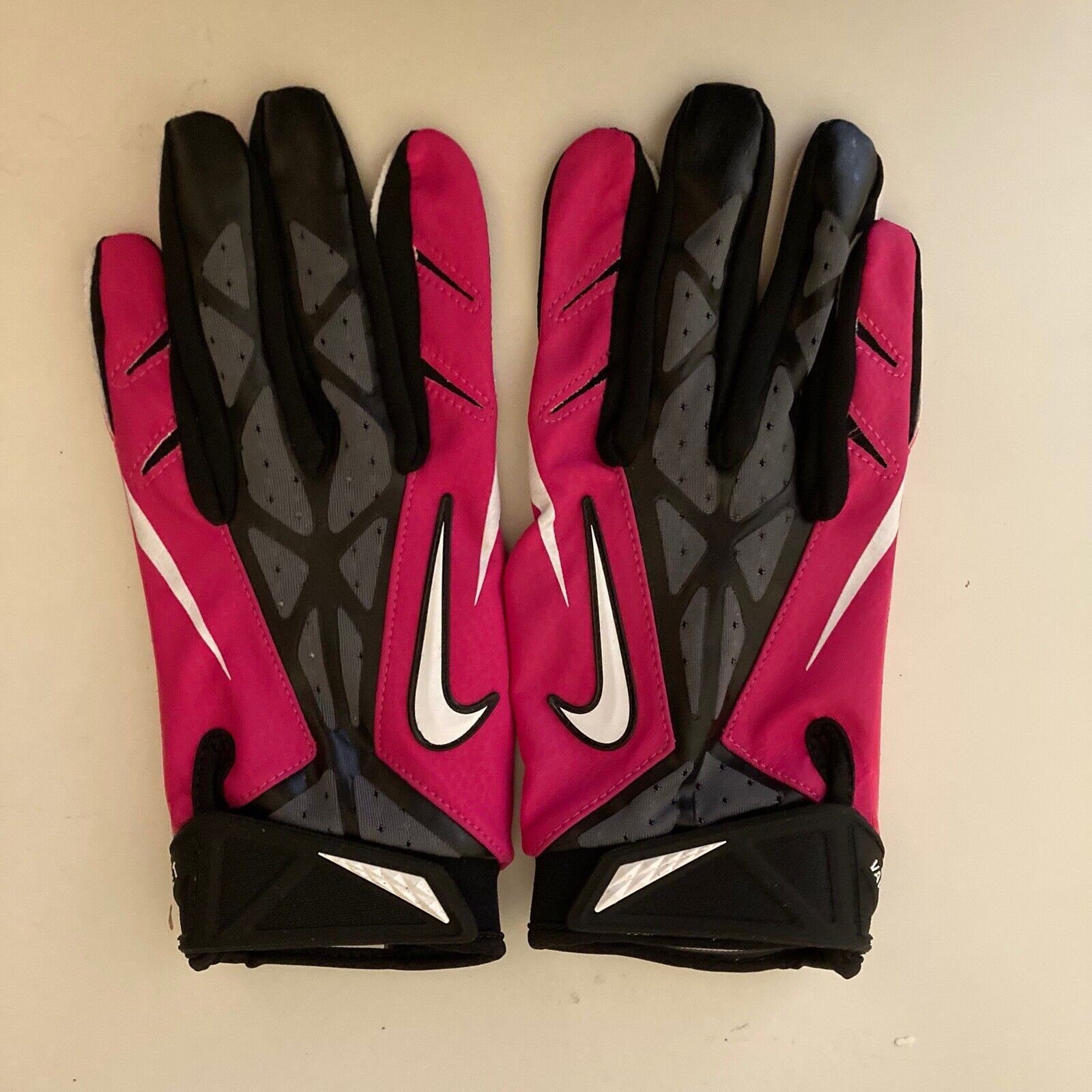 Nike Vapor Jet 2.0 Pink Black BCA NFL Issued Men Football Gloves Size Large