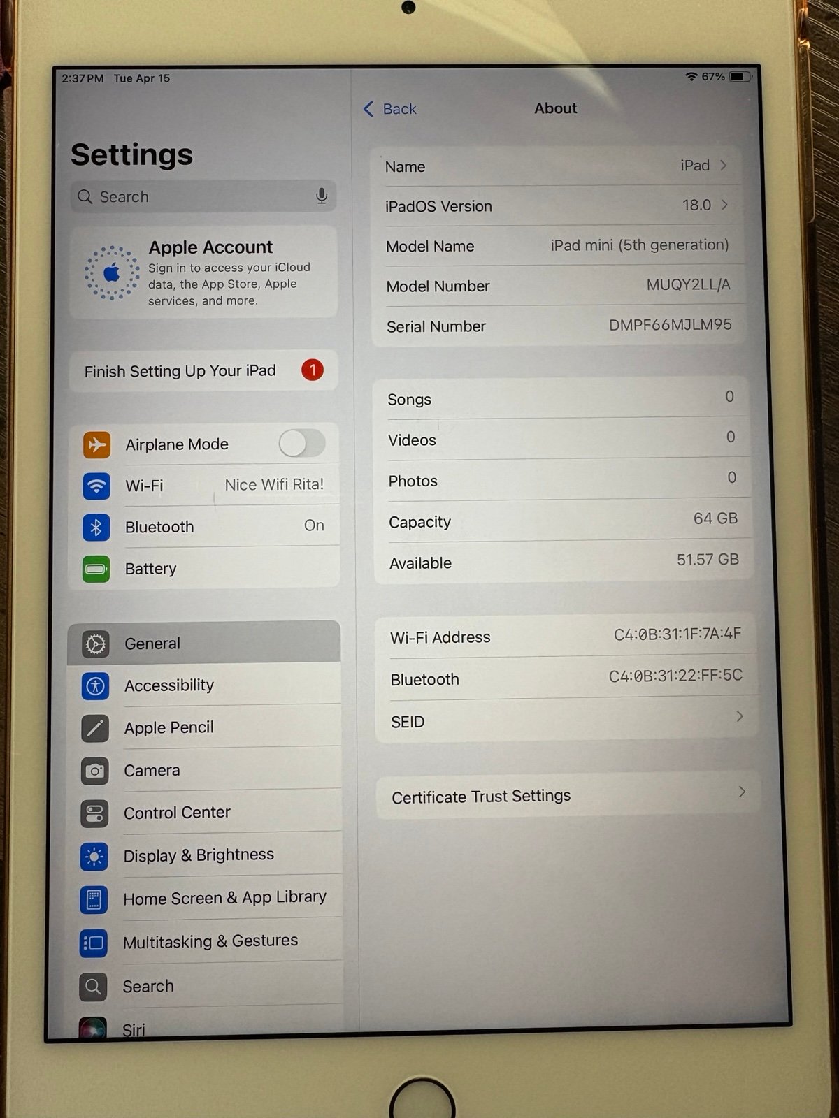 Apple iPad mini 5th Generation