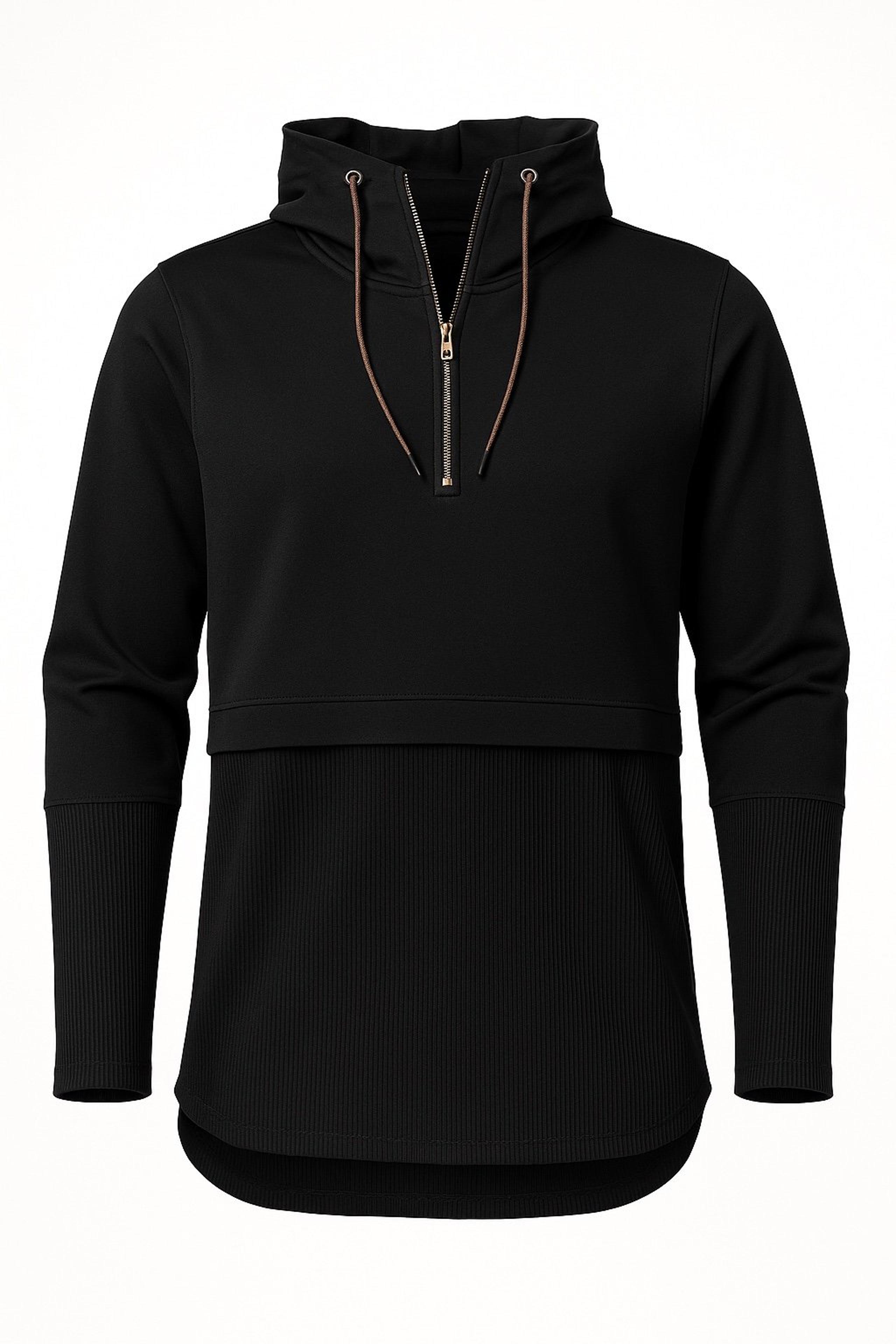 Avia Black Hoodie L Zip Up Sweatshirt Long Sleeve Casual Activewear Pullover Top
