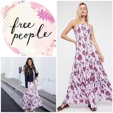 Intimately Free People Womens Garden Party Maxi Dress Sz S Lavender Floral