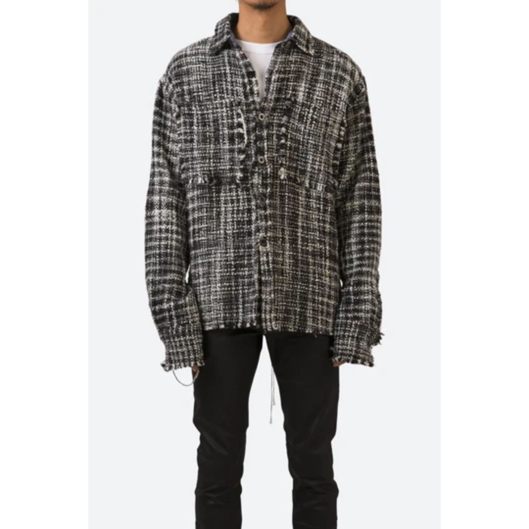 mnml オーバーサイズ フランネル シャツ RAW EDGE FLANNEL 韓国 38892_4.jpg